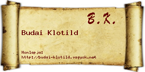 Budai Klotild névjegykártya